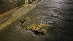 يافا: إنهيارات أرضية نتيجة للامطار في بعض شوارع المدينة